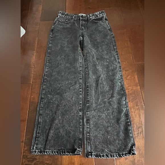 Target Denim - Women's Washed Black Wide-Leg Jeans